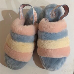 UGG Fluff Yeah Slide cotton candy women sz 8 look great